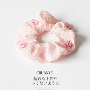 纯欲玫瑰发圈韩系头圈发绳马尾皮筋