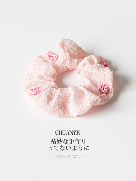 纯欲玫瑰发圈韩系头圈发绳马尾皮筋